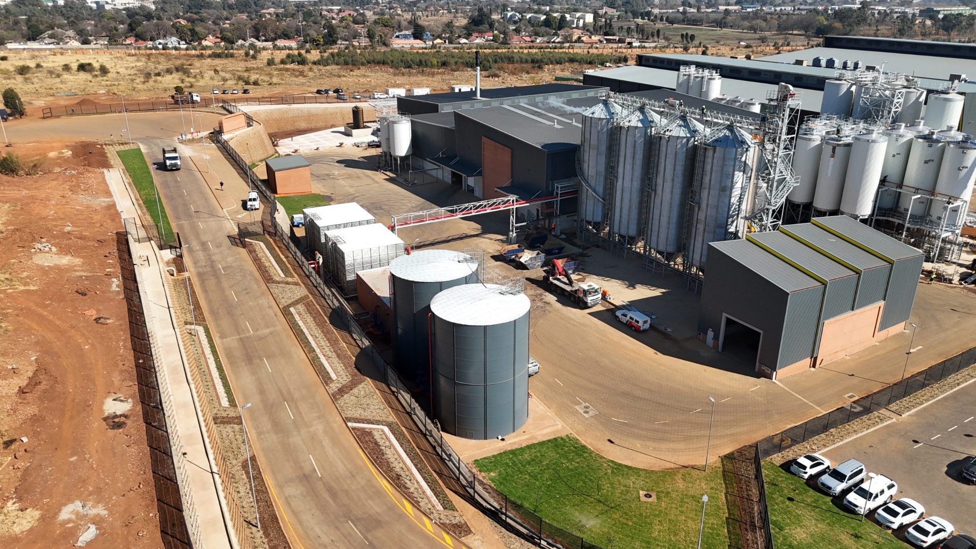 Aerial view of the Videx manufacturing facility in Wadeville, Germiston
